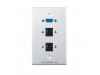 Placa Tapa VGA + 2 Jack RJ45 Cat5 ponchables en ABS